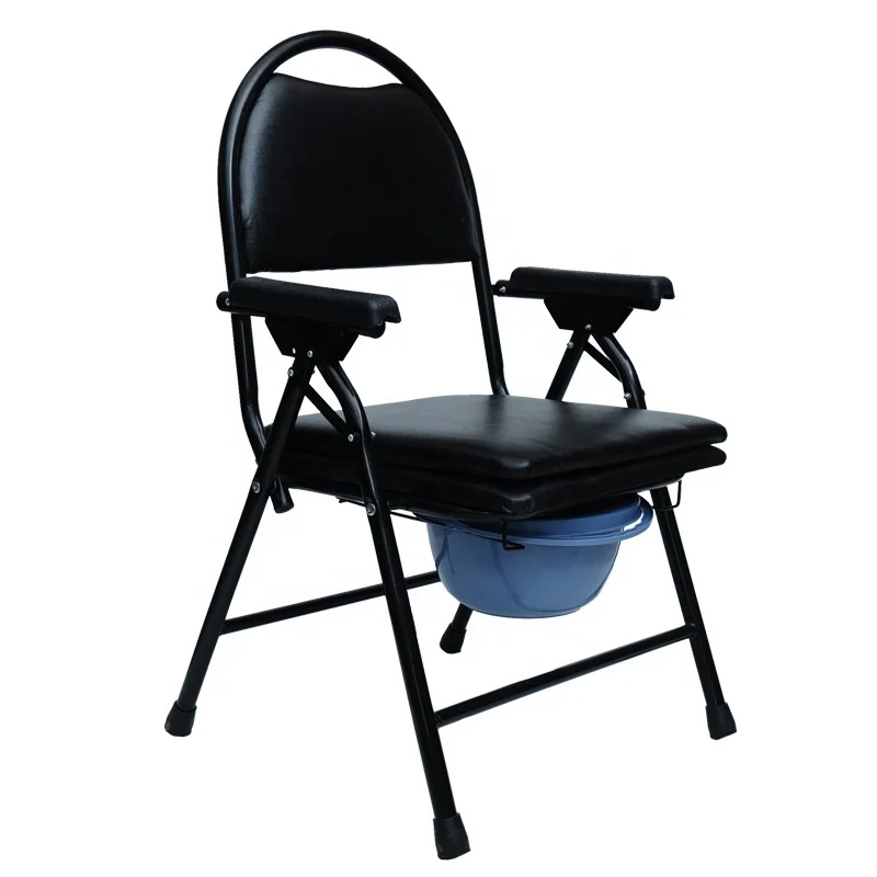 

Carbon Steel Portable Folding Commode Chair for Elderly Cane-Toilet Seat for Seniors