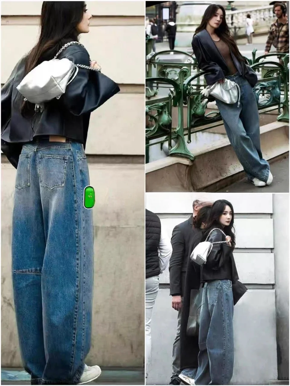 

Blue High Waist Wide Leg Jeans Women's Loose Straight Retro Style Casual Comfortable Fit Summer Autumn Winter Seasonal Use