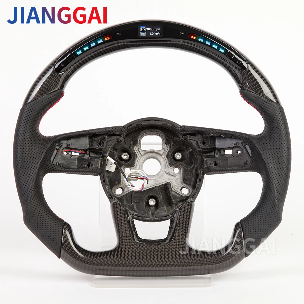 LED Steering Wheel Carbon Fiber For Audi RS3 RS4 RS5 S3 S4 S5 2016-2020 2021 Models 100% Forged Carbon Fiber LED Steering Wheel