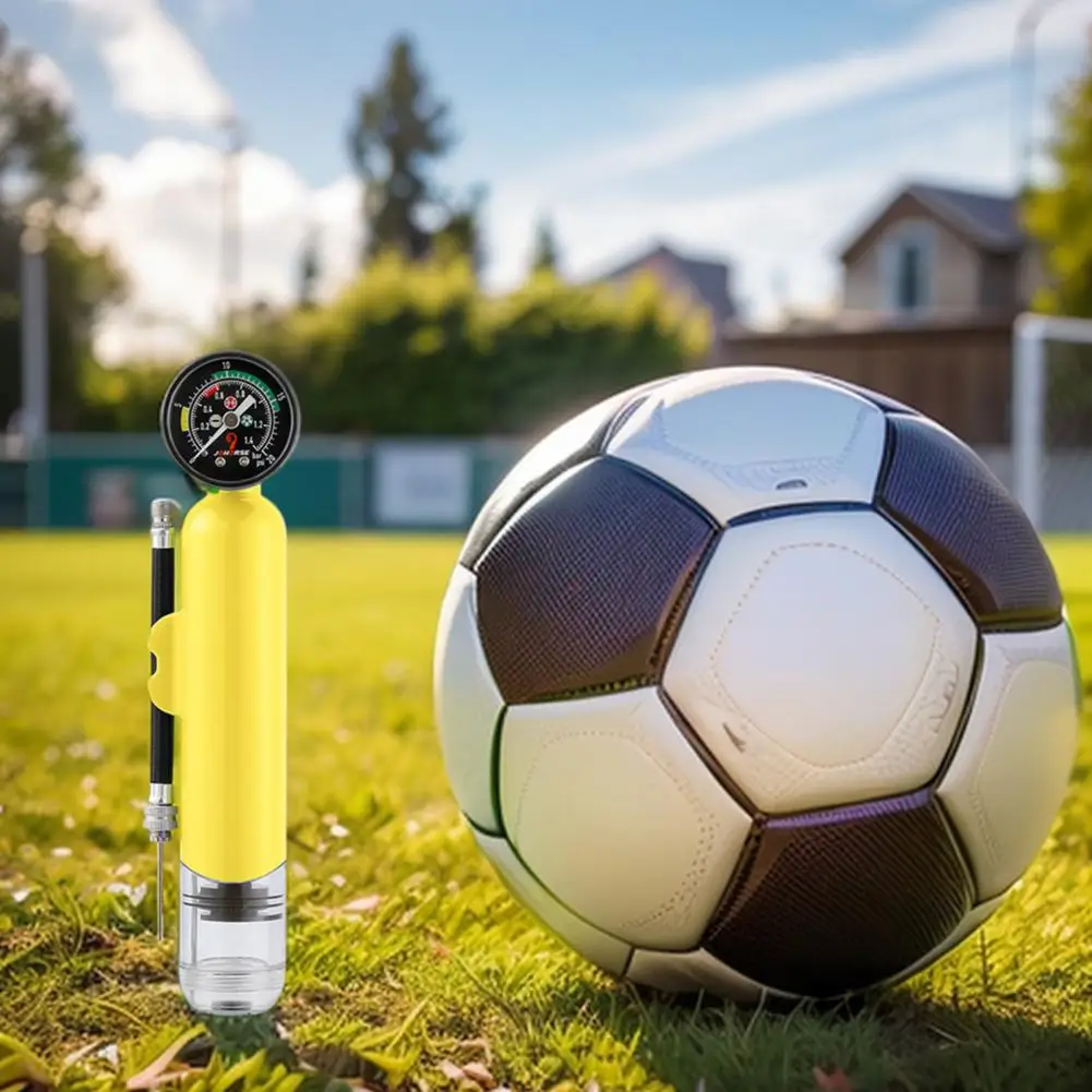 Lightweight Basketball Pump Mini Basketball Inflator with Pressure Gauge Dual Action Ball Pump for Soccer Football for Sports
