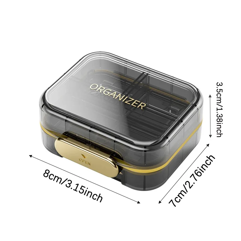 4 Grids Cross Print Pill Box Medicine Box Outdoor Home Pill Case Portable Mini Plastic Pill Storage Transparent Pocket NEW