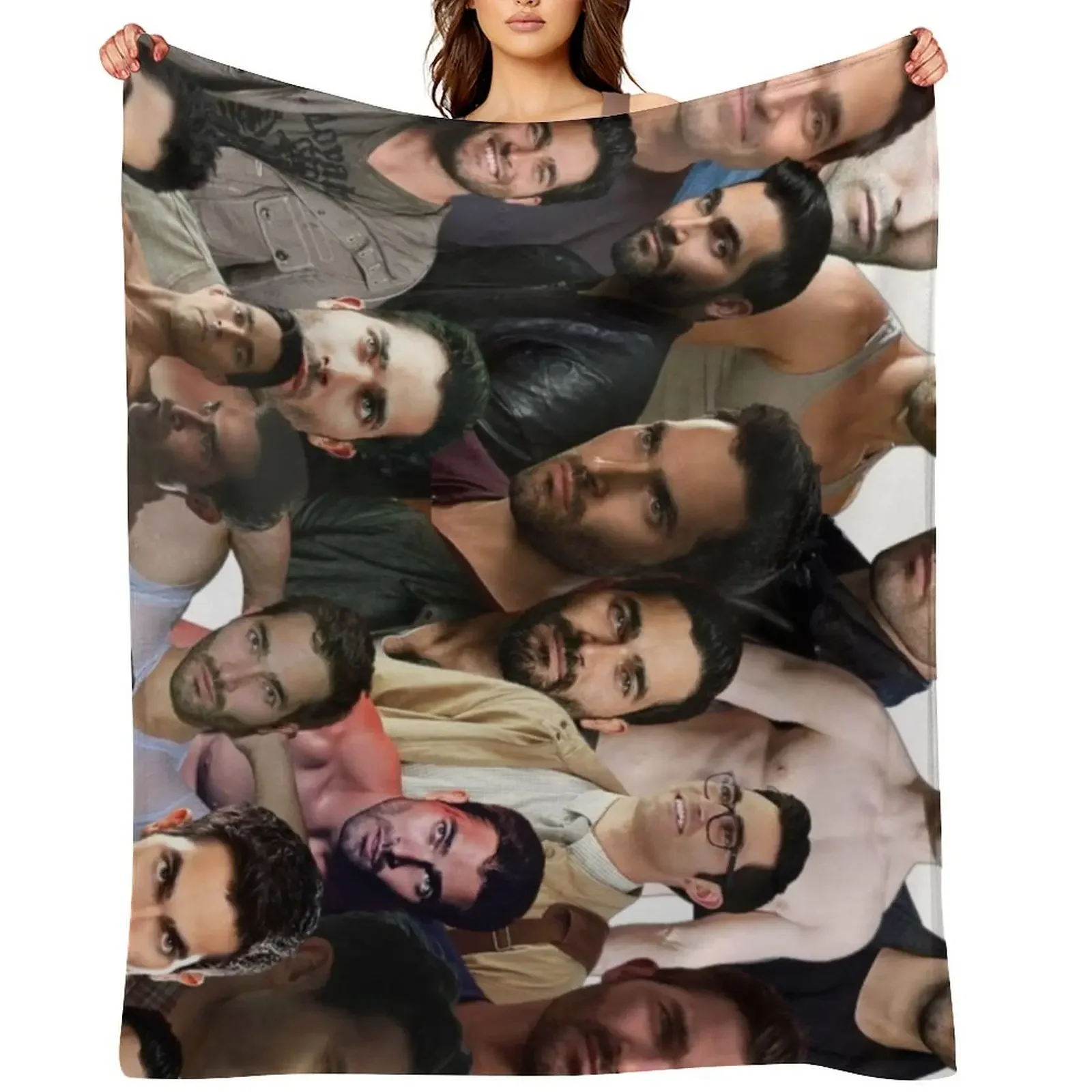 

tyler hoechlin photo collage Throw Blanket Soft Big Beach Furry Sleeping Bag Blankets