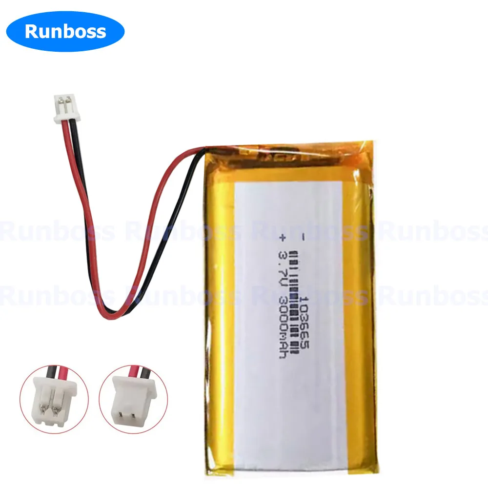 1-2Pcs 1.25mm Plug 103665 Lithium Polymer Lipo Battery 3.7V 3000mAh For Open source console Miyoo Mini Plus Game Machine Battery