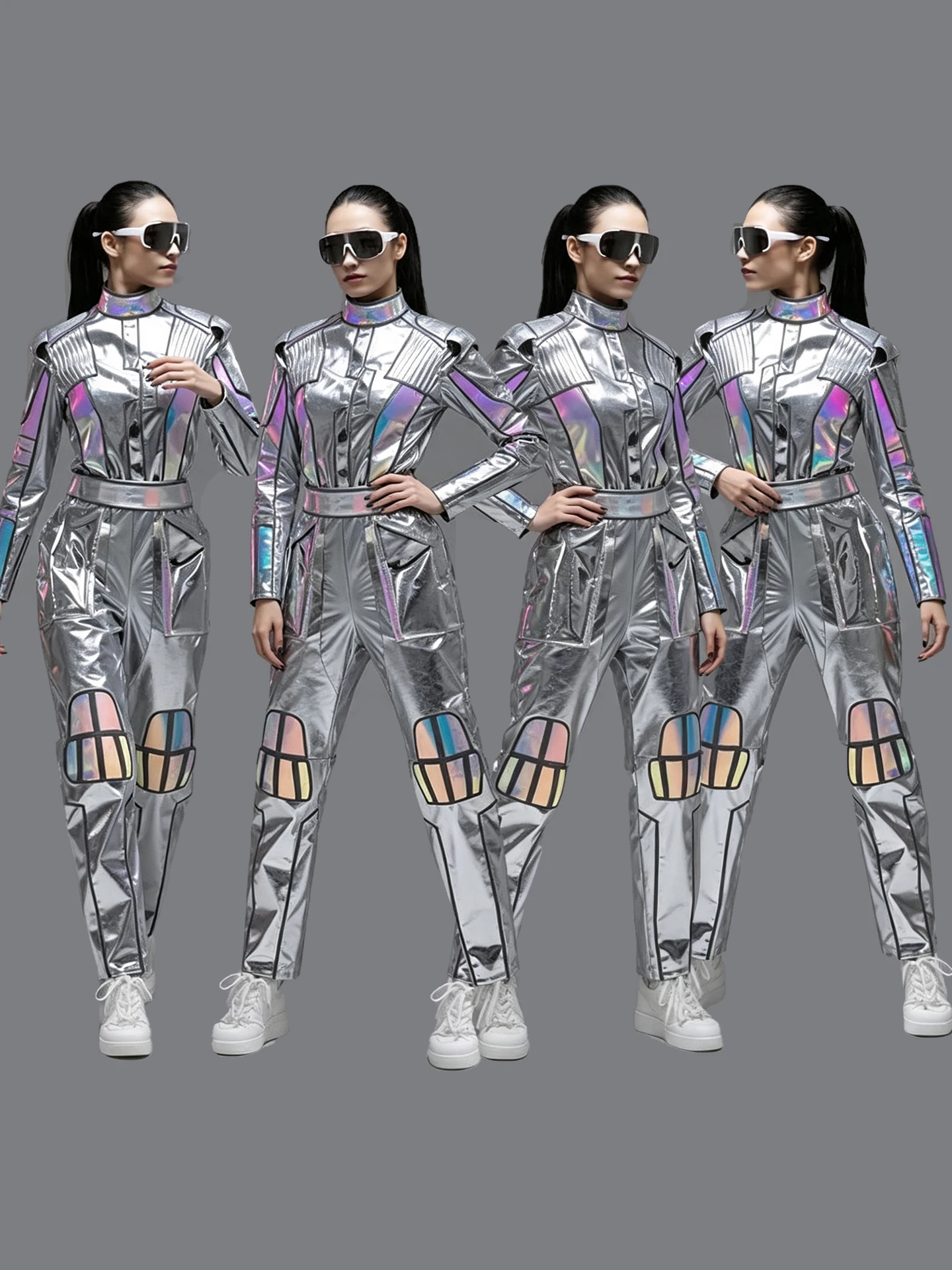 Modern Dance Adult Breaks the Clouds Performance Suit Technology Feeling Show Costume Robot Cool Clothes Stage Performance