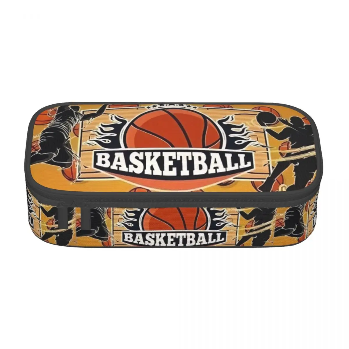 Custom Kawaii Basketball Pencil Cases for Girls Boys Dots Round Physical culture Large Storage Pen Box Bag School Supplies