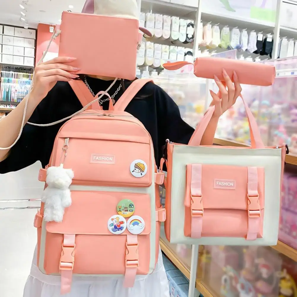 ชุดกระเป๋าเป้สะพายหลังความจุชุดกระเป๋าเป้นักเรียนพร้อมกระเป๋า Crossbody กระเป๋าดินสอกระเป๋า tutoring ความจุซิปปิดสำหรับนักเรียน