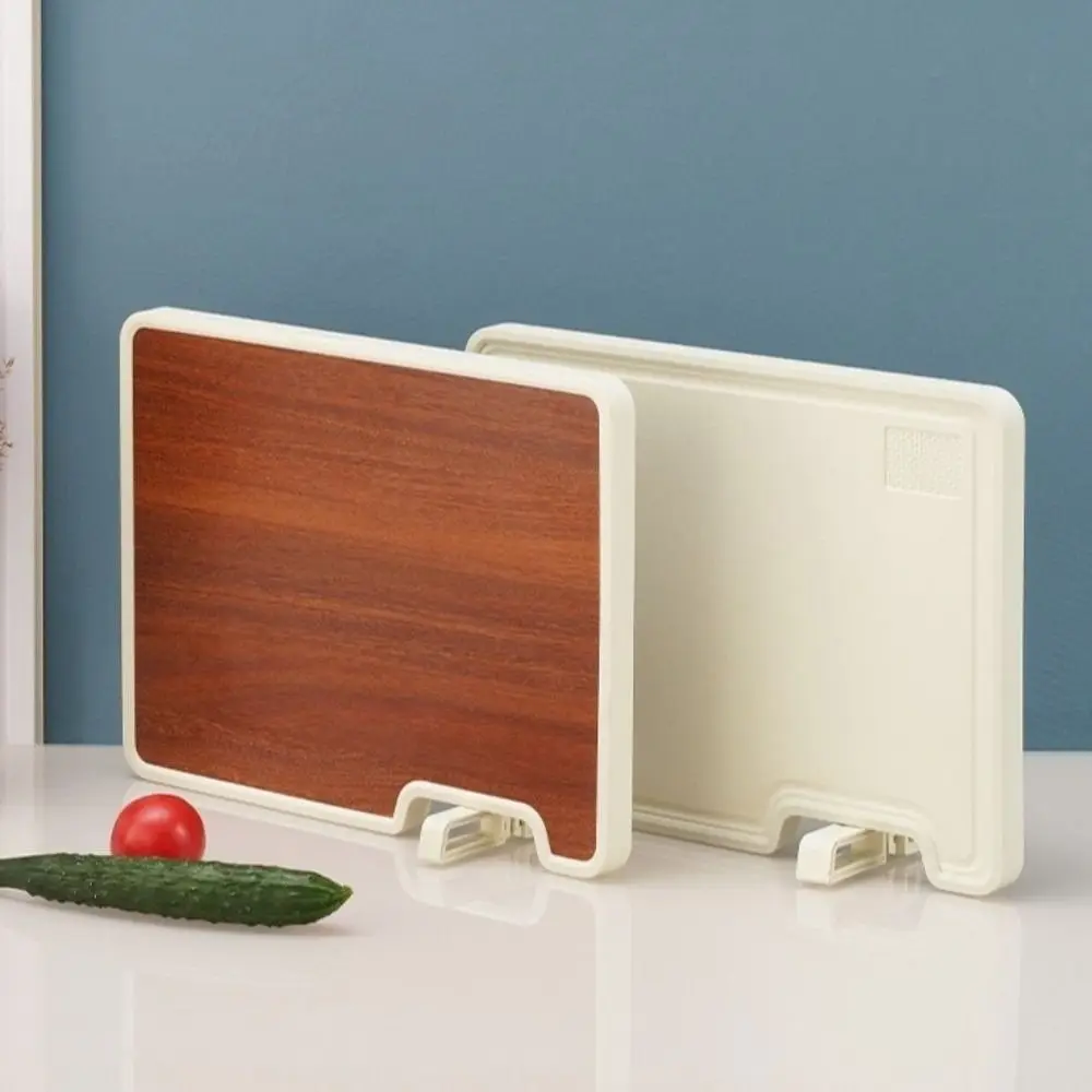

Double-sided Kitchen Chopping Board Antibacterial Wood Fruit Cutting Board Stand Design with Sharpening Stone