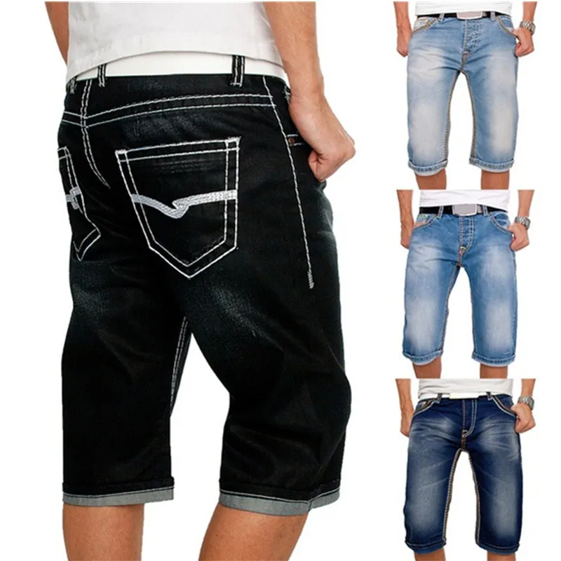 

Nice Summer Pop Vogue Casual Slim Fit Men's Stretch Short Jeans High Quality Elastic Denim Shorts Satine Vintage Skinny Jeans