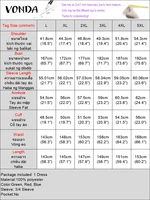Plus Size 5XL VONDA Women Vintage Maxi Dresses Flare Sleeve Satin Sundress V-Neck Printing Patchwork Long Vestidos Party Robe - Image 6