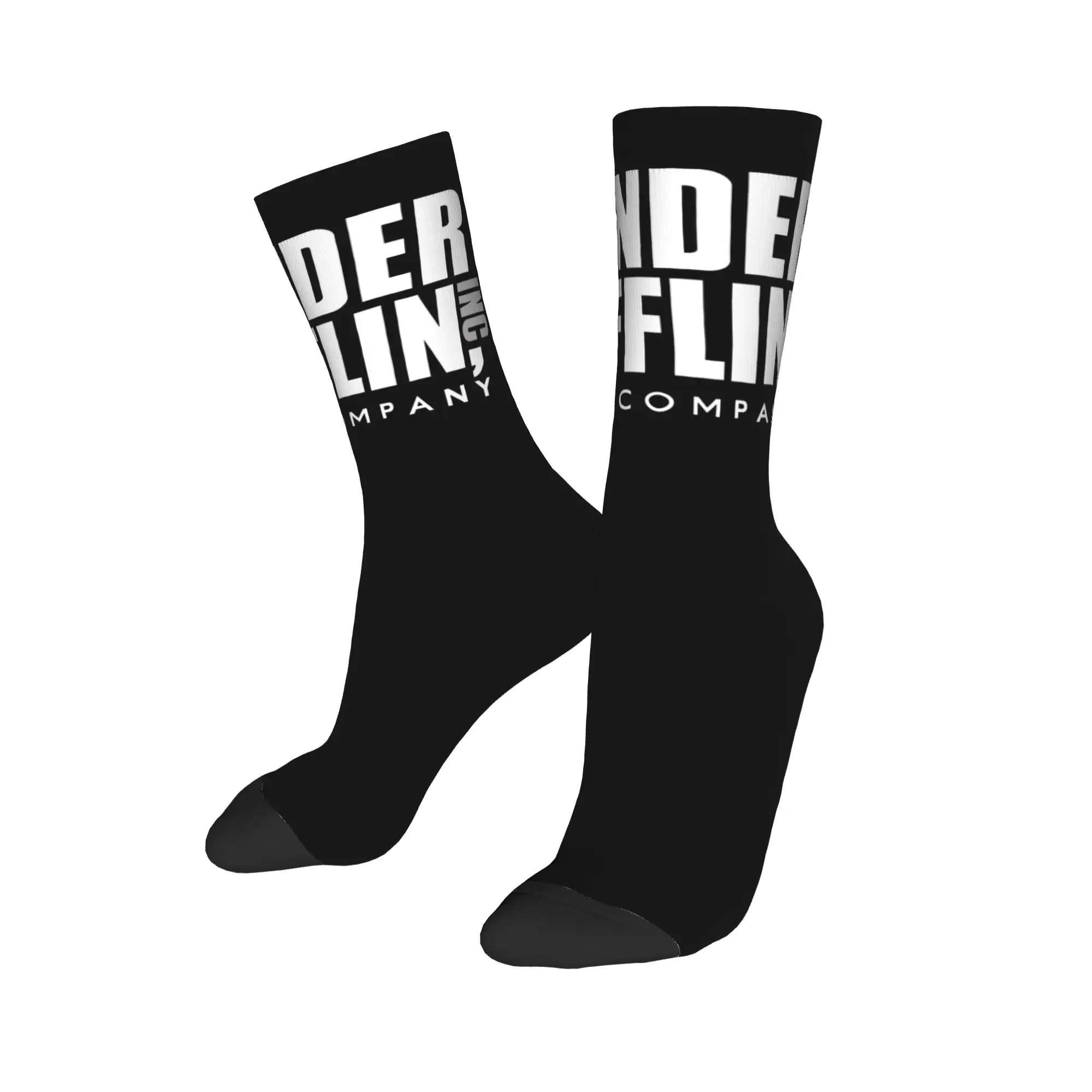 Custom Cool Mens The Office TV Show Dunder Mifflin Paper Company Dress Socks Unisex Warm Comfortable 3D Printing  Crew Socks view 3