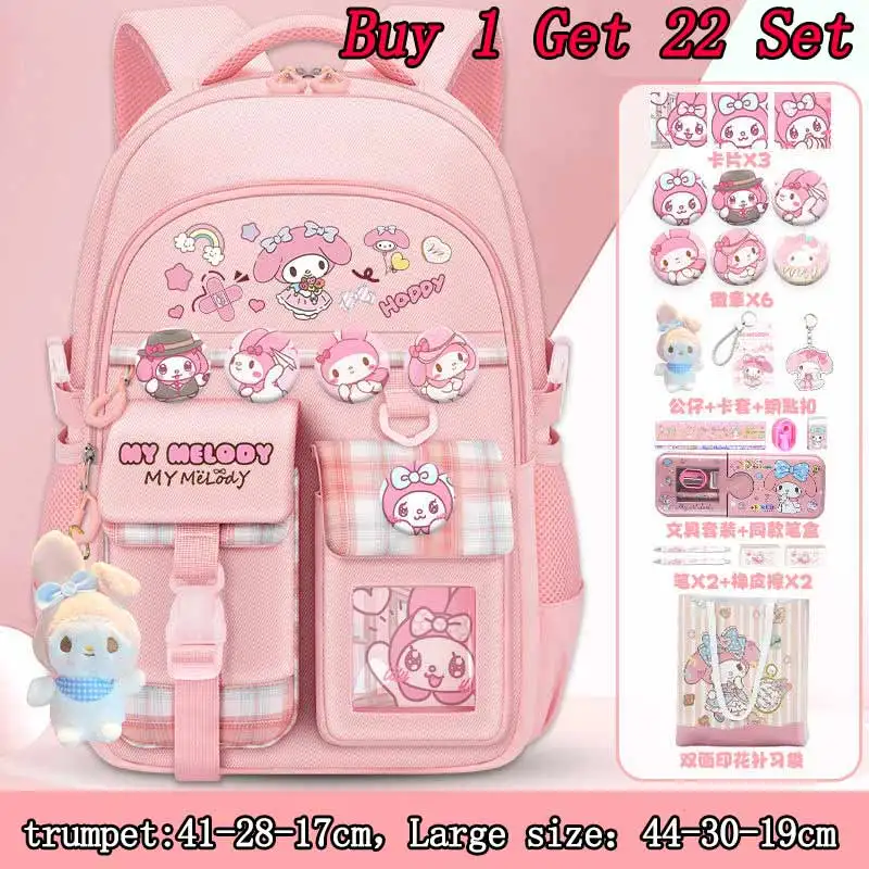 Sanrio Kids Backpack for Girls, Cute Melody High-Quality School Backpack, Back to School Backpack