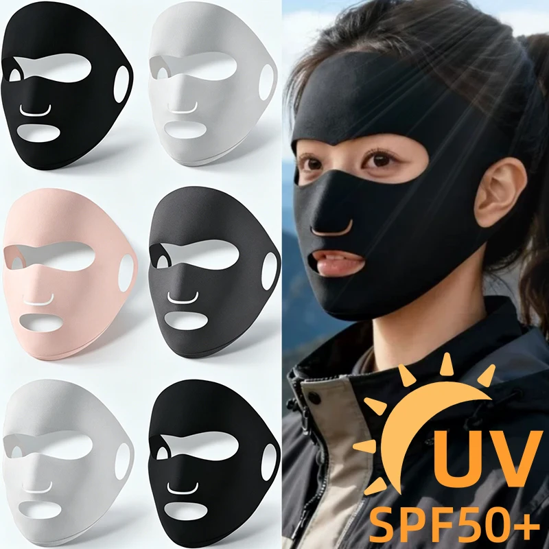 

Full Face Sunscreen Mask Women's Summer Sports Running Mask Ice Silk Thin Design for Outdoor Sports Cycling UV Block Breathable
