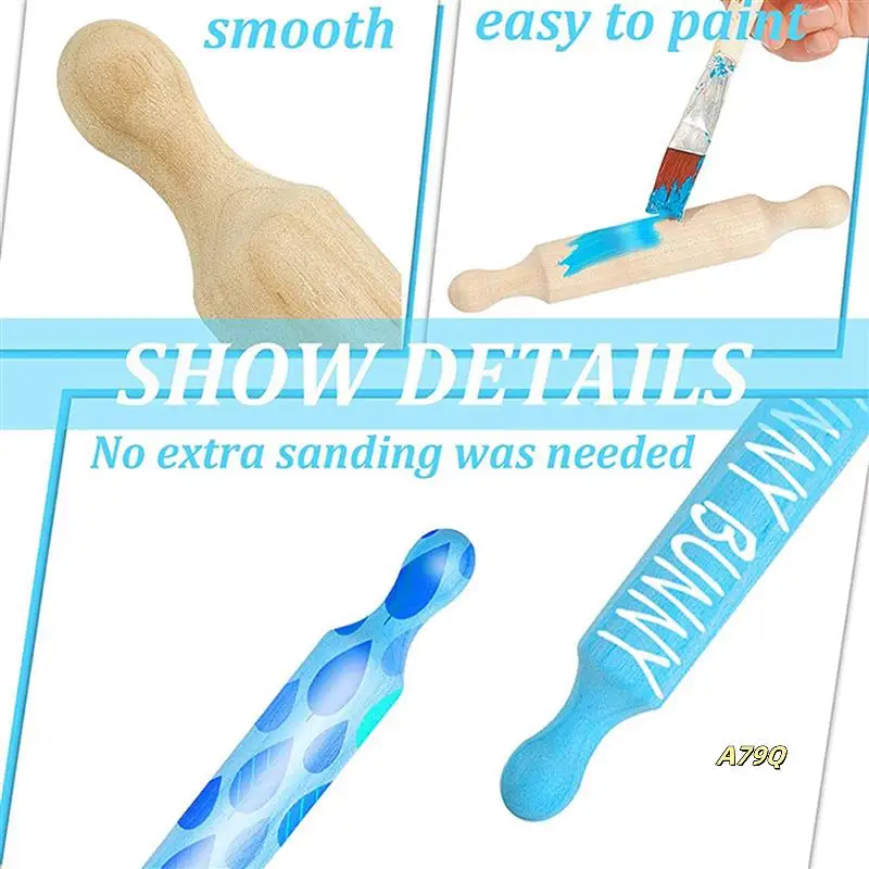 

100X Wooden Mini Rolling Pin 6 Inches Long Kitchen Baking Rolling Pin Small Wood Dough Roller For Children Fondant Pasta