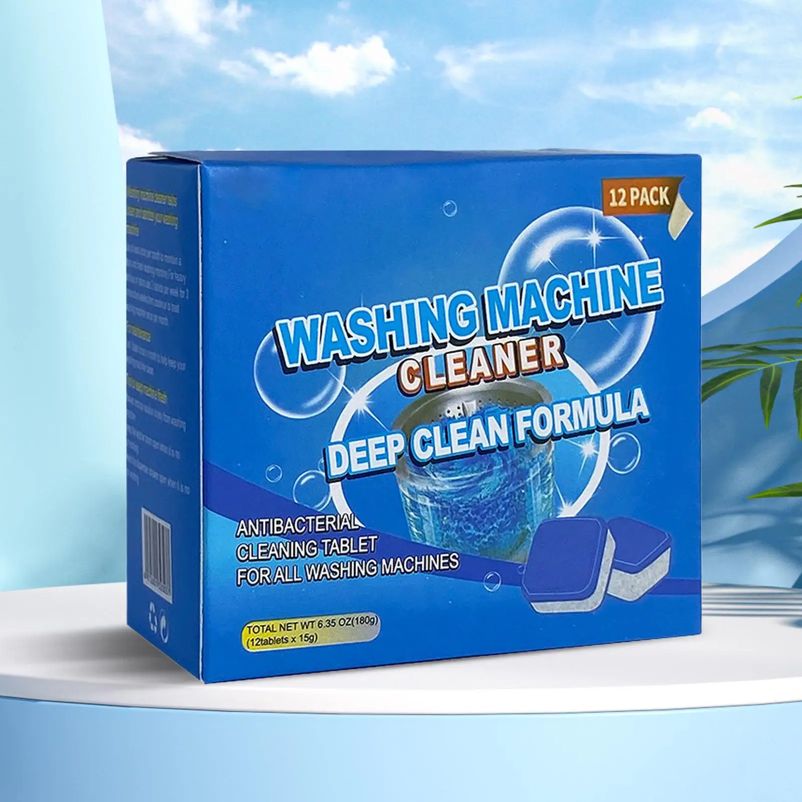12 Pcs/box Toilet Tank Cleaner Tablets Drop-in No Scrub Deep Stain Remover Effortless Cleaning Tablets for Bathroom Toilet