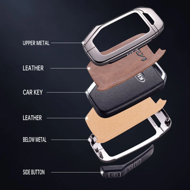 Car Zinc Alloy Key Case Cover Holder Chain For KIA K5 Sorento MQ4 Sportage Seltos Ceed Niro EV Telluride Cerato Soul Proceed view 4