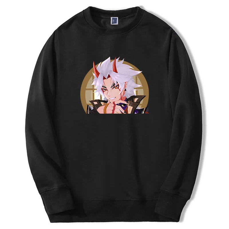 Genshin Impact Game Hoodies Men Women Fashion Anime Xiao Hutao Genshin Graphic Sweatshirts Casual Fashion Round Neck Pullover