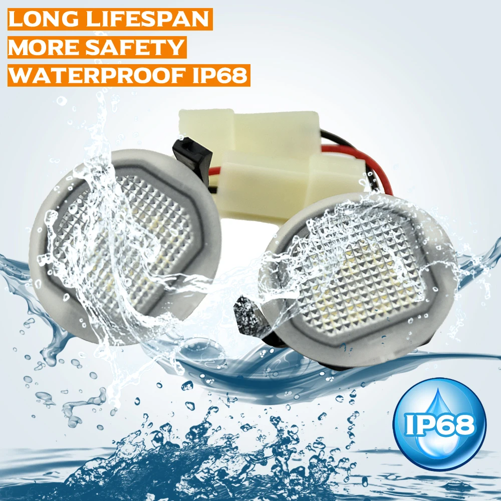 

2x 6000K светодиодные лампы под зеркалом для Chevrolet Tahoe Suburban Silverado GMC Yukon Sierra 1500 2500 3500, автомобильный Стайлинг