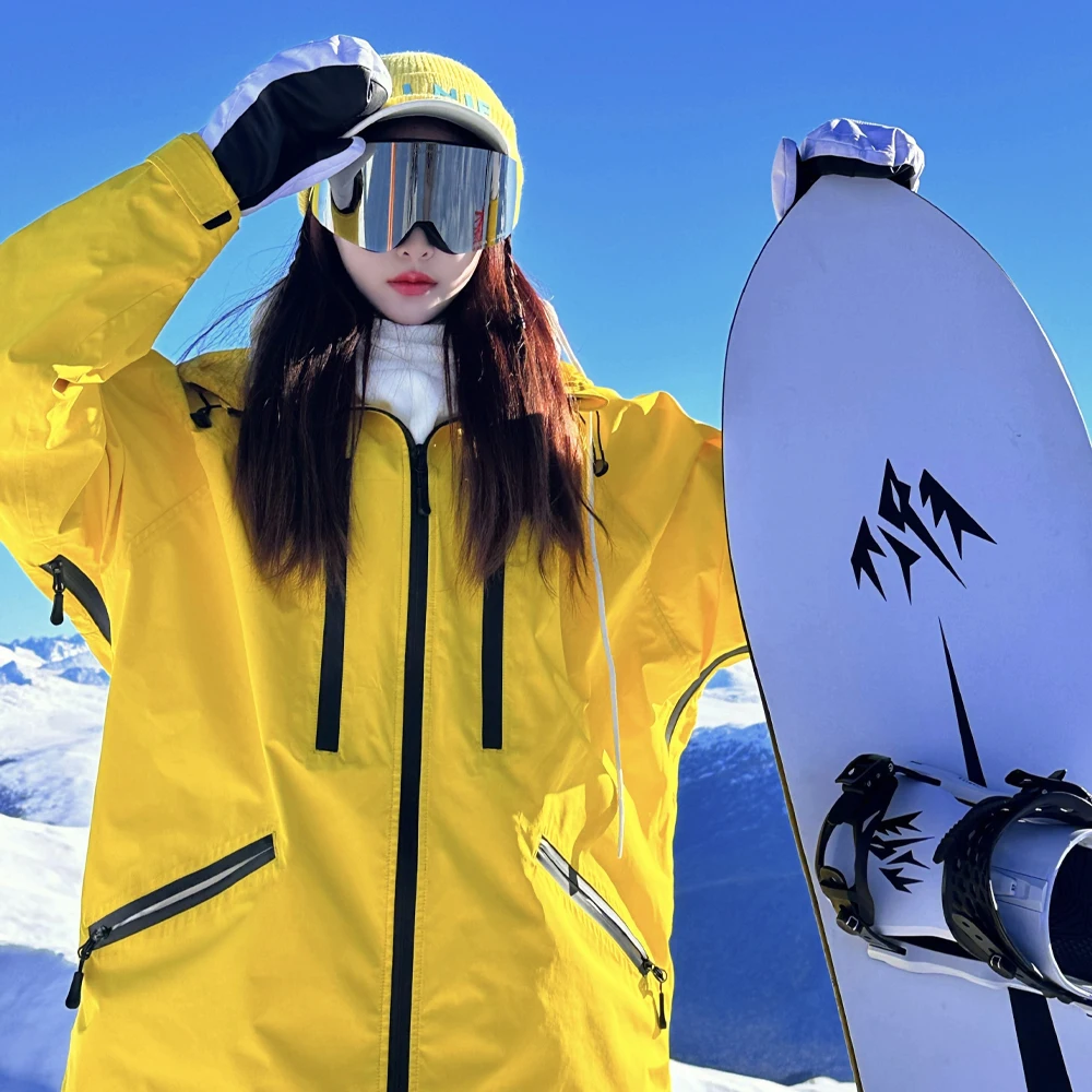 NuJune X Zachariah Women's Ski Suit Water Windproof Loose Winter Snowboarding Suit Women Snowsuit Men Baggy Set Plus Size