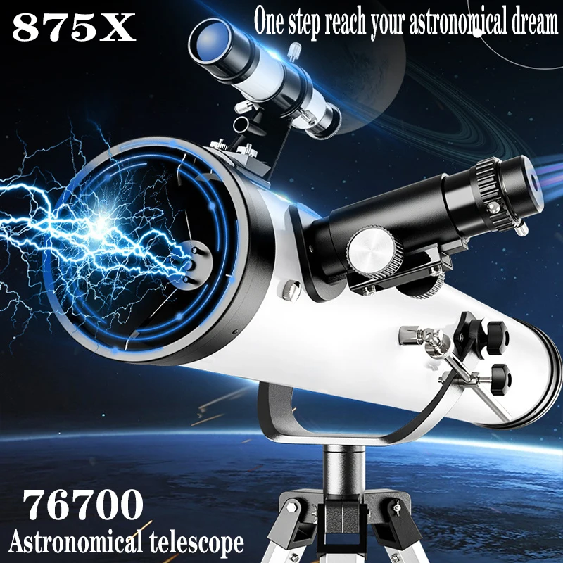 76700 Professional Astronomical Telescope 875x Kids Adults Reflector Spotting Scope Monocular 114mm Camping Equipment Kids Gifts