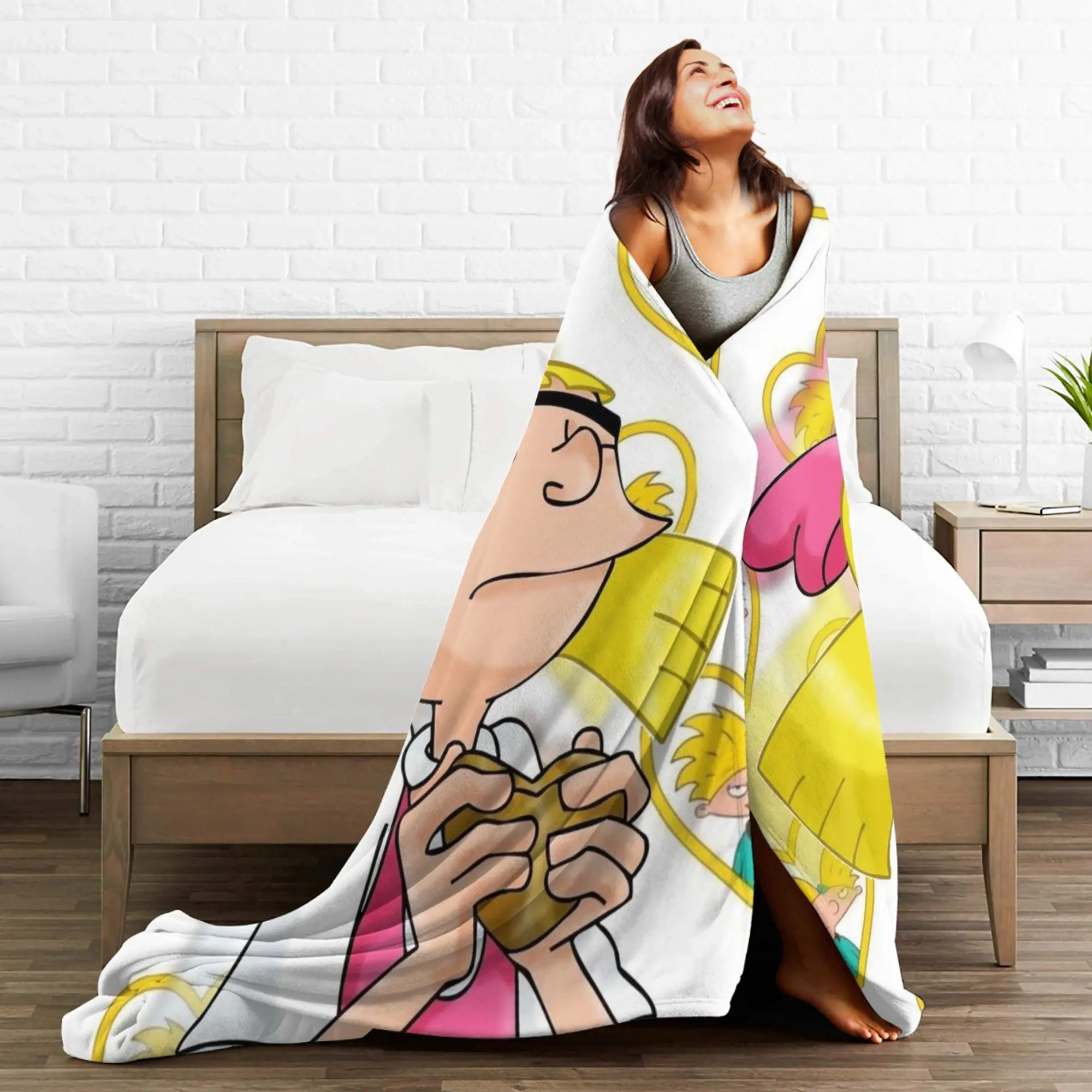 بطانية ناعمة دافئة للأطفال السفر يا أرنولد الفراش يلقي الفانيلا المفرش للخارجية الشارع الاتجاه غطاء سرير أريكة #5