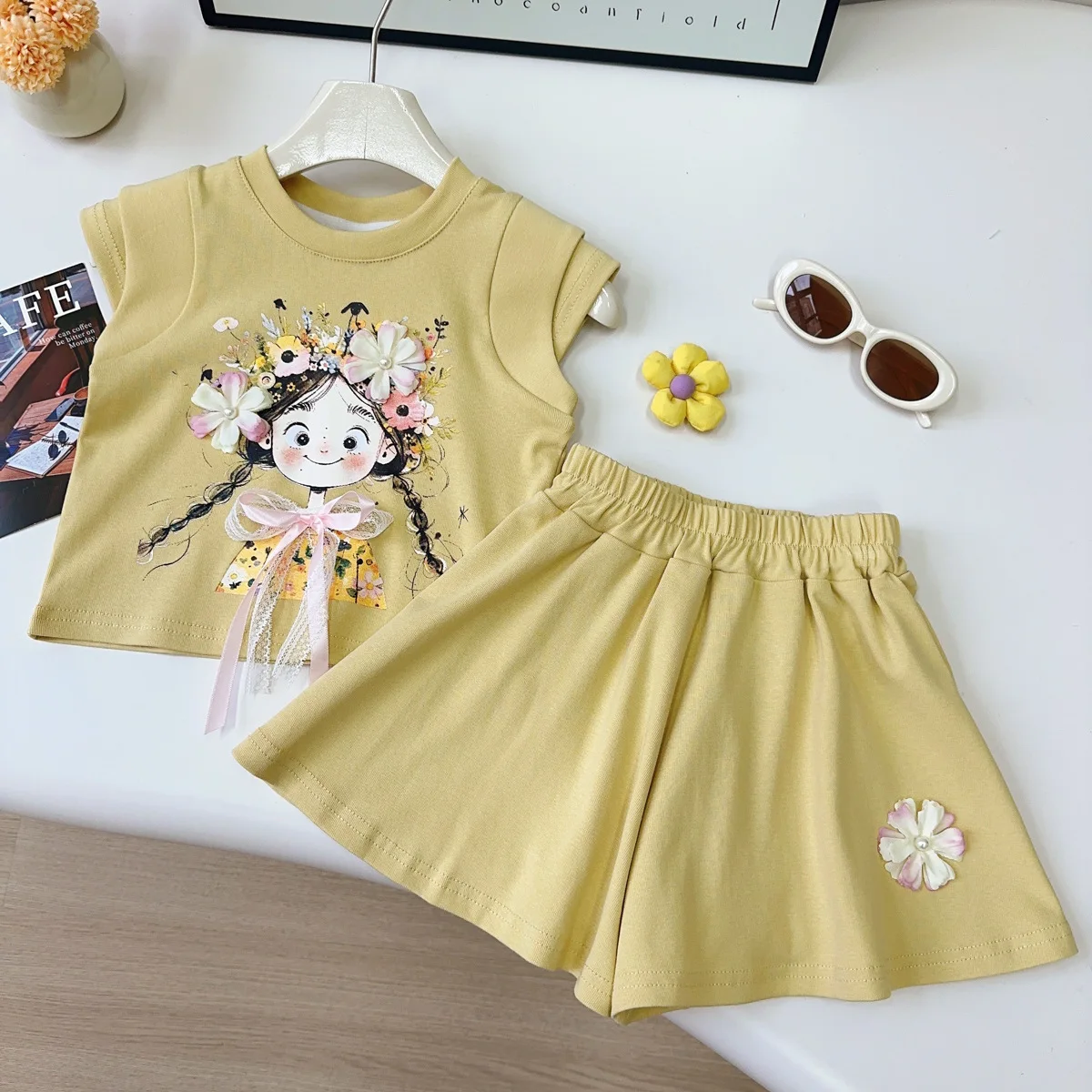 Girls Clothes Sets Summer 2026 Children Cotton T-shirts Shorts 2pcs Cute Suit For Baby Princess Outfits Kids Casual Tracksuits 6