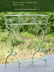 Flower Stand Outdoor Iron Floor Outdoor Courtyard Garden Balcony Terrace Decoration Multi-Layer Succulent Storage Rack Delicate