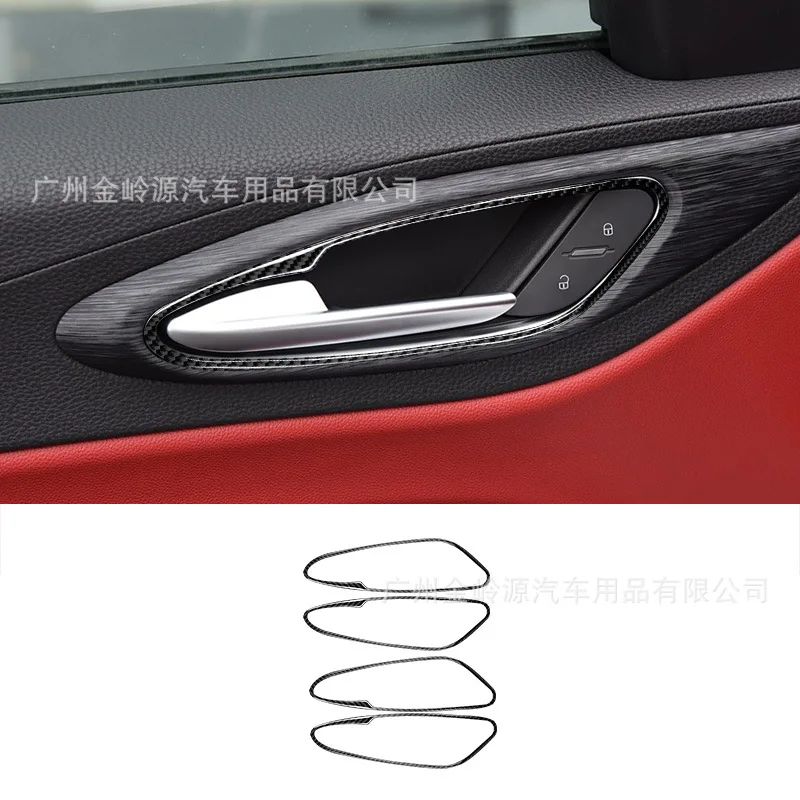 For 15-19 Alfa Romeo Giulia Carbon Fiber Inner Door Handle Decorative Frame Interior Modification