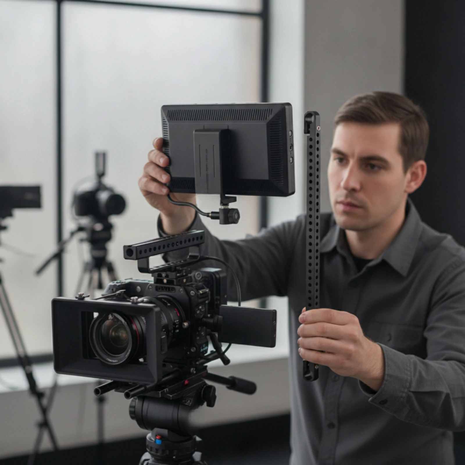 Perforated Extension Bar Threaded Camera Rigging Bar Hardware Configurable Sleek for Videographers, Studios