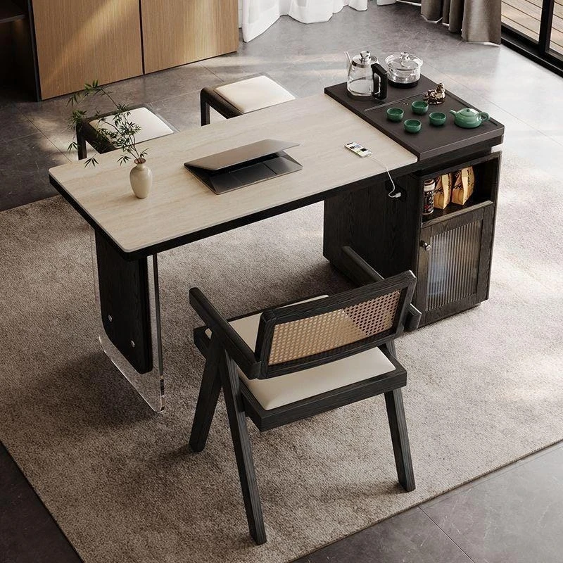 Tea table household rock slab small tea table modern simple solid wood medium