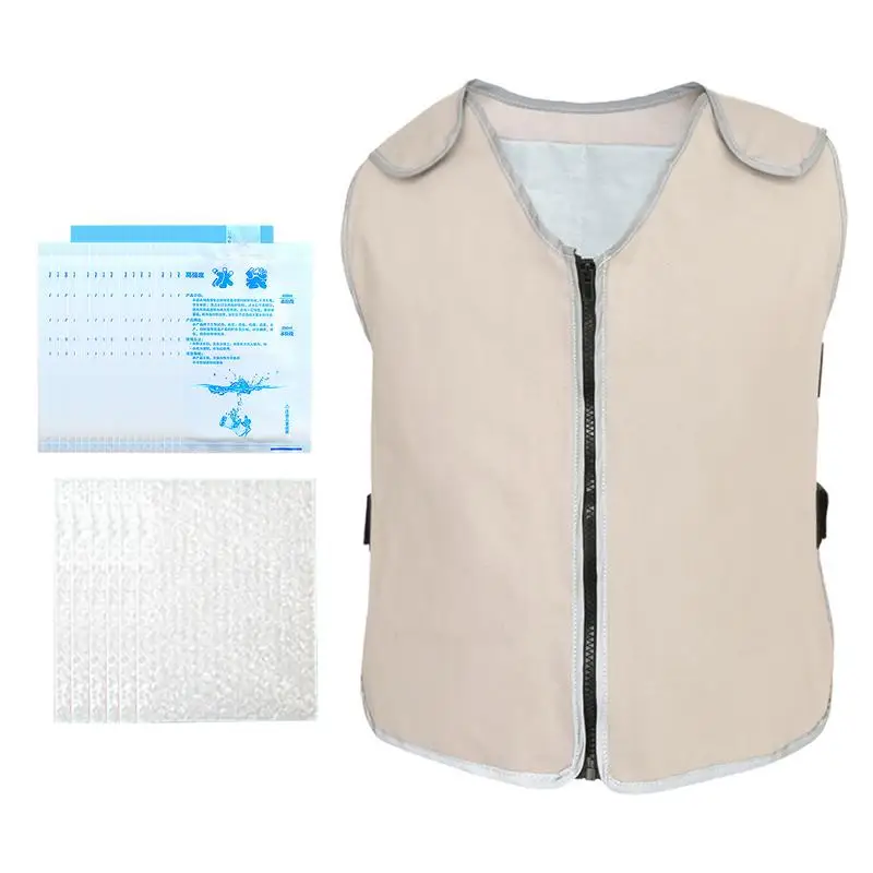 Unisex Cooling Vest Outdoor Sports Suit Cooling Down Supplies Breathable PVA Synthetic Fabric Cooling Vest With 20pcs Ice Packs