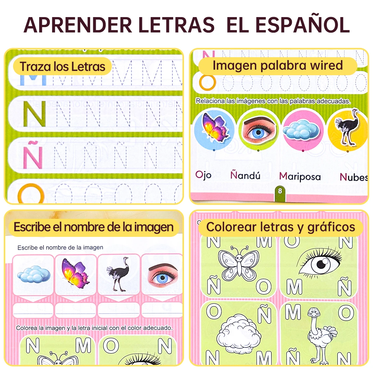 4 Pack 2 Level Spanish Alphabe - Kids Education Level review and price