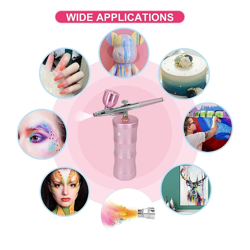 AD23-مجموعة فرشاة الهواء مع ضاغط الهواء، ترقية 7.4 فولت 34 رطل لكل بوصة مربعة فرشاة الهواء البخاخ القابلة لإعادة الشحن المحمولة فرشاة الهواء اللاسلكية