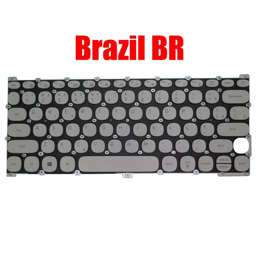 Teclado de ordenador portátil para Samsung NP530XBB 530XBB inglés EE. UU. Brasil BR Corea KR BA59-04354A sin marco Rosa gris nuevo