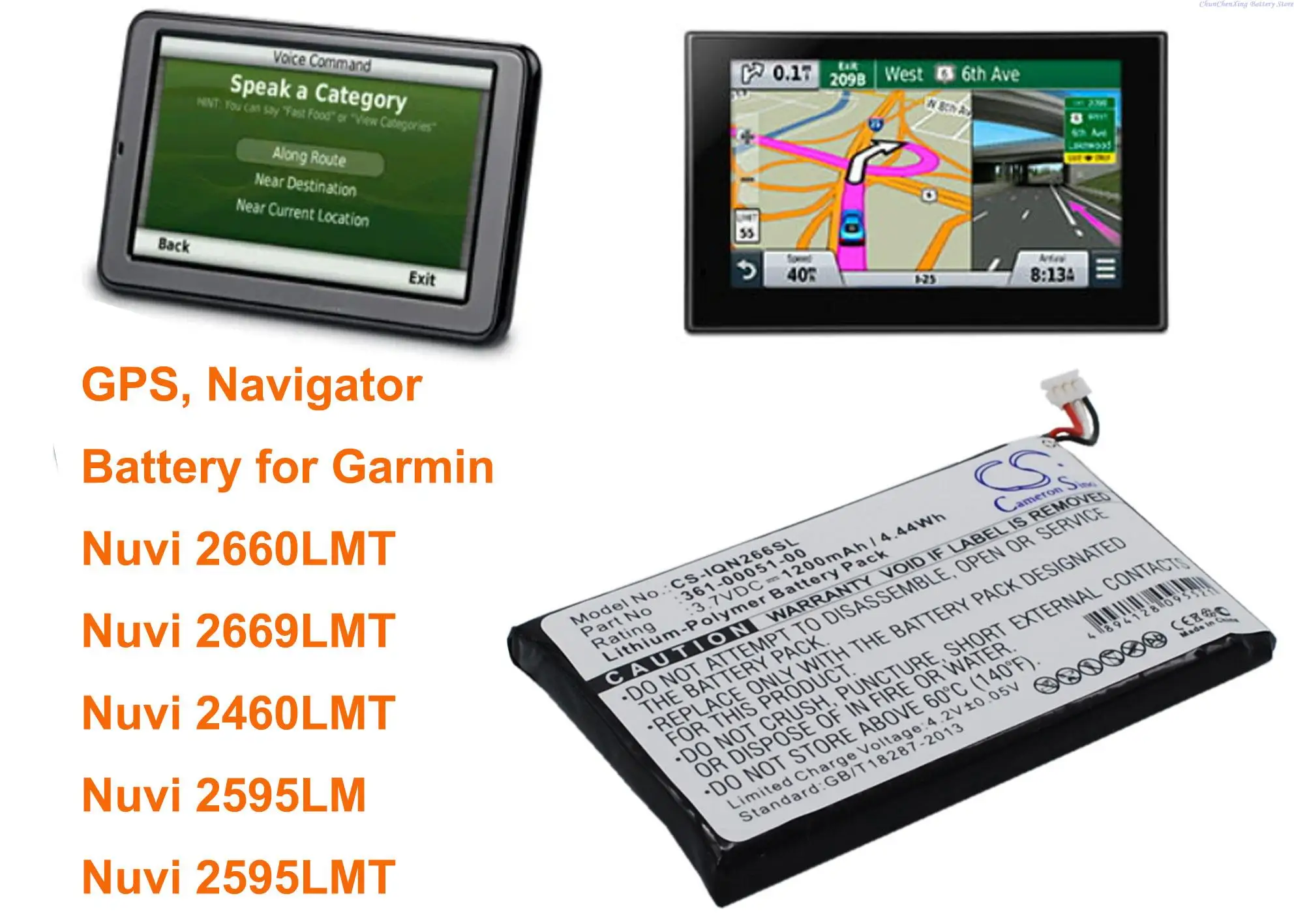 

Аккумулятор Cameron Sino 1200 мАч для Garmin Nuvi 2460LMT, 2660LMT, 2669LMT