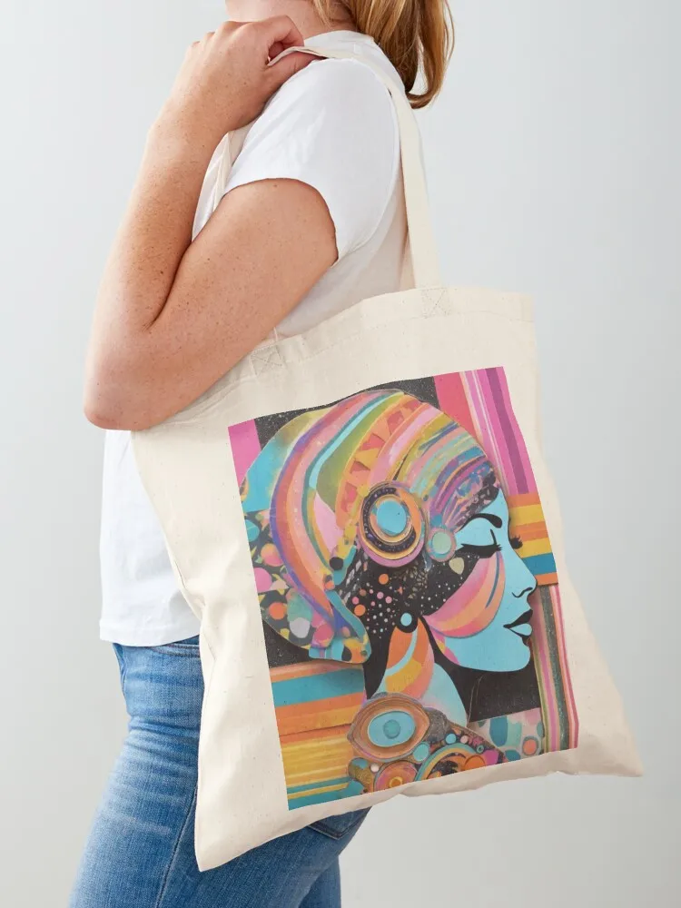 

Blue Dreamer With Stripes Tote Bag hand bag shopping trolley bag canvas shopping cloth woman