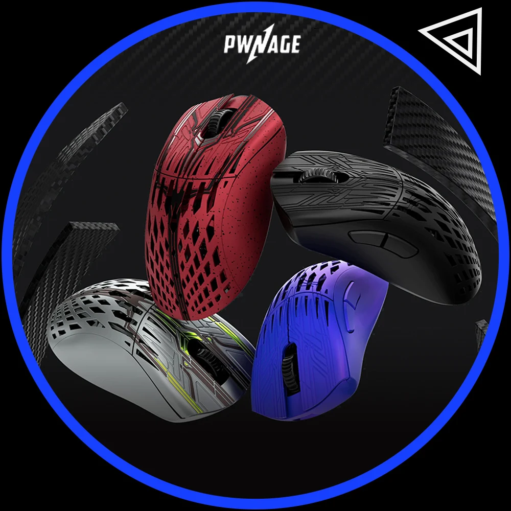 

Мышь Pwnage StormBreaker MAX CF из углеродного волокна, двухрежимная беспроводная игровая мышь PAW3950, 8000 Гц, легкая мышь, аксессуары для ПК