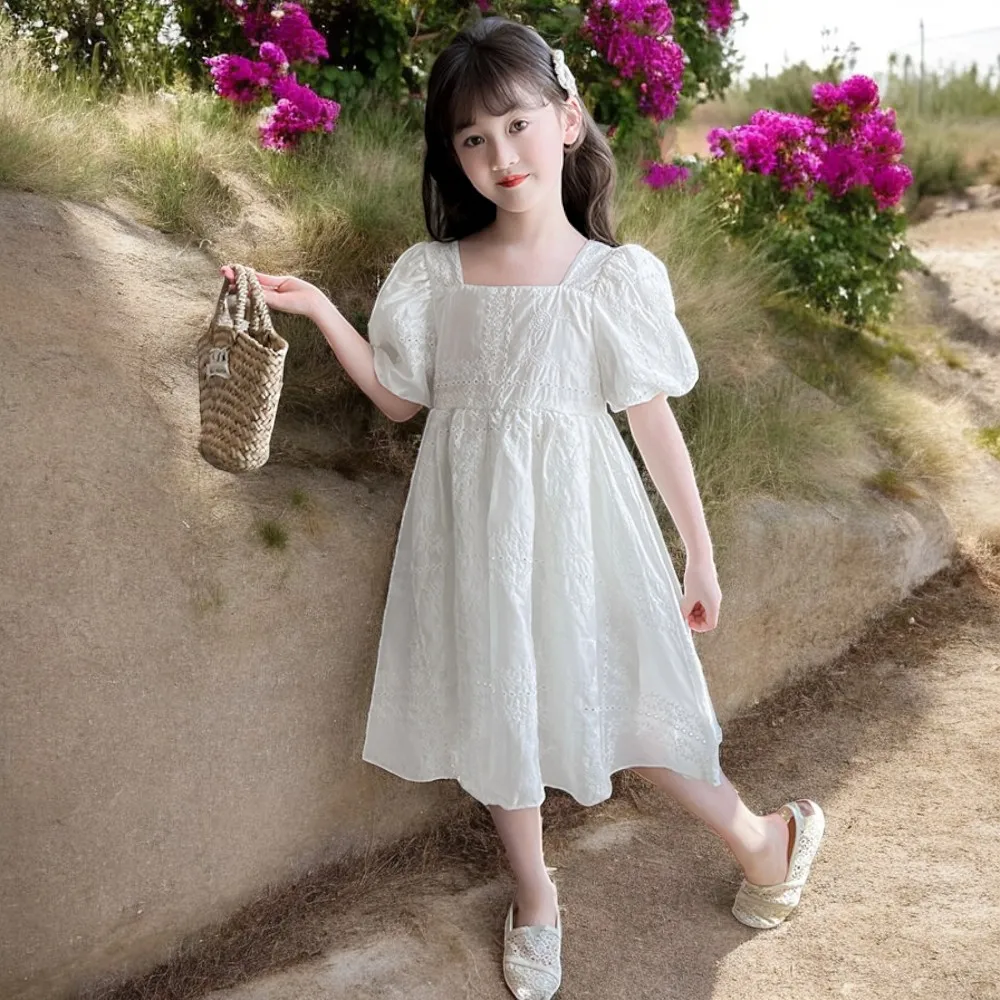 Kids Ruffle Chiffon Dresses for Girls Clothes Summer Princess Outfits Teenagers Short Sleeve Children Costumes 5 8 9 10 12 Years