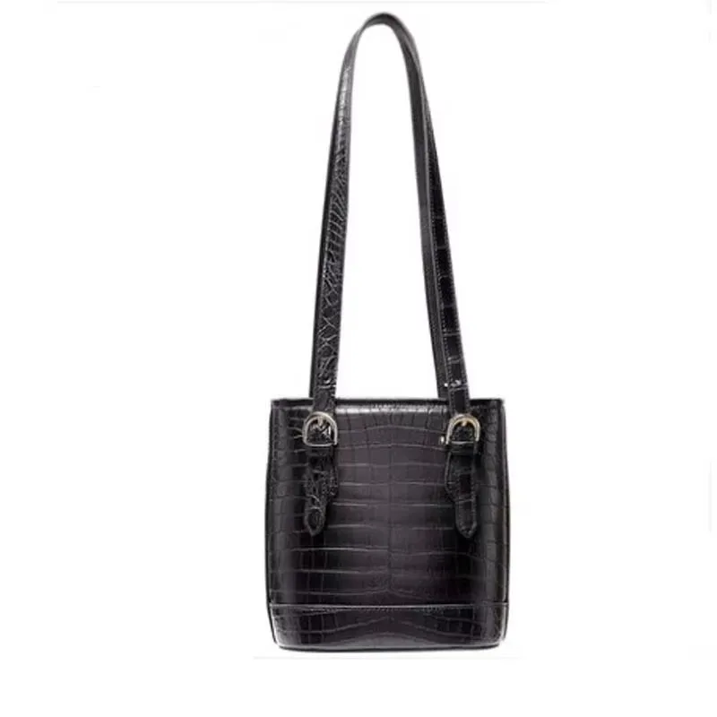 ouluoer import  crocodile bag Female bag  fashion  black  Bucket bag  One shoulder bag women bag