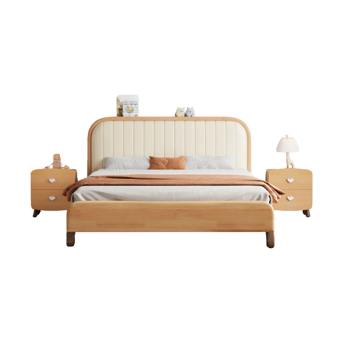 

Log wind 1.2 meters beech single bed 1.35M small apartment second bedroom