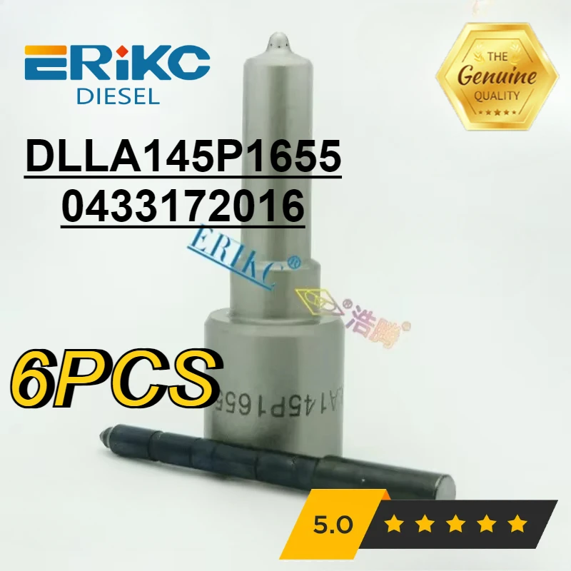 6PC DLLA145P1655 0433172016 Diesel Injection Atomizer DLLA 145 P 1655 Fuel Injection Nozzle for WEICHAI 0445120086 0445120388