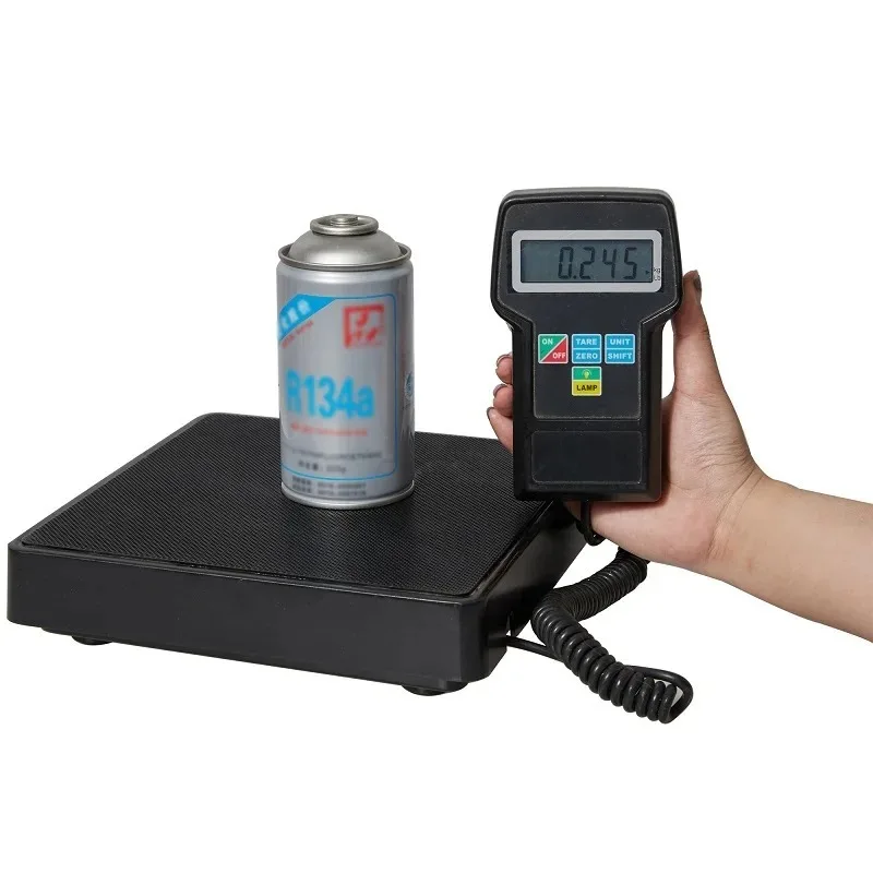 Electronic Digital Refrigerant Charging Scale, Portable Freon Weight Measuring Tool for HVAC A/C Repair with Storage Case