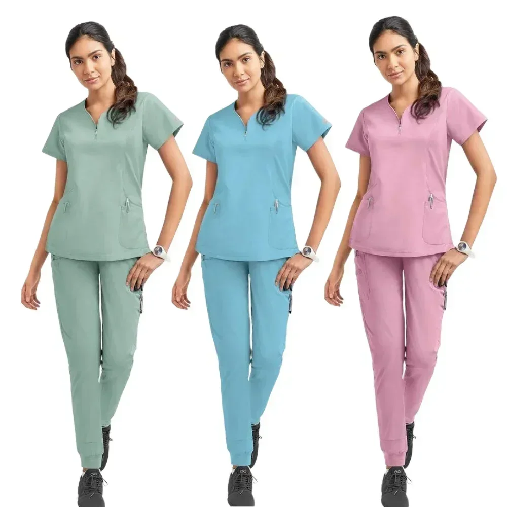 Wholesale Elastic Girl Hospital Uniforms Scrubs for Women Medical Lab Coats Nurse Uniform Women Scrubs Uniforms Set Spa Uniforms