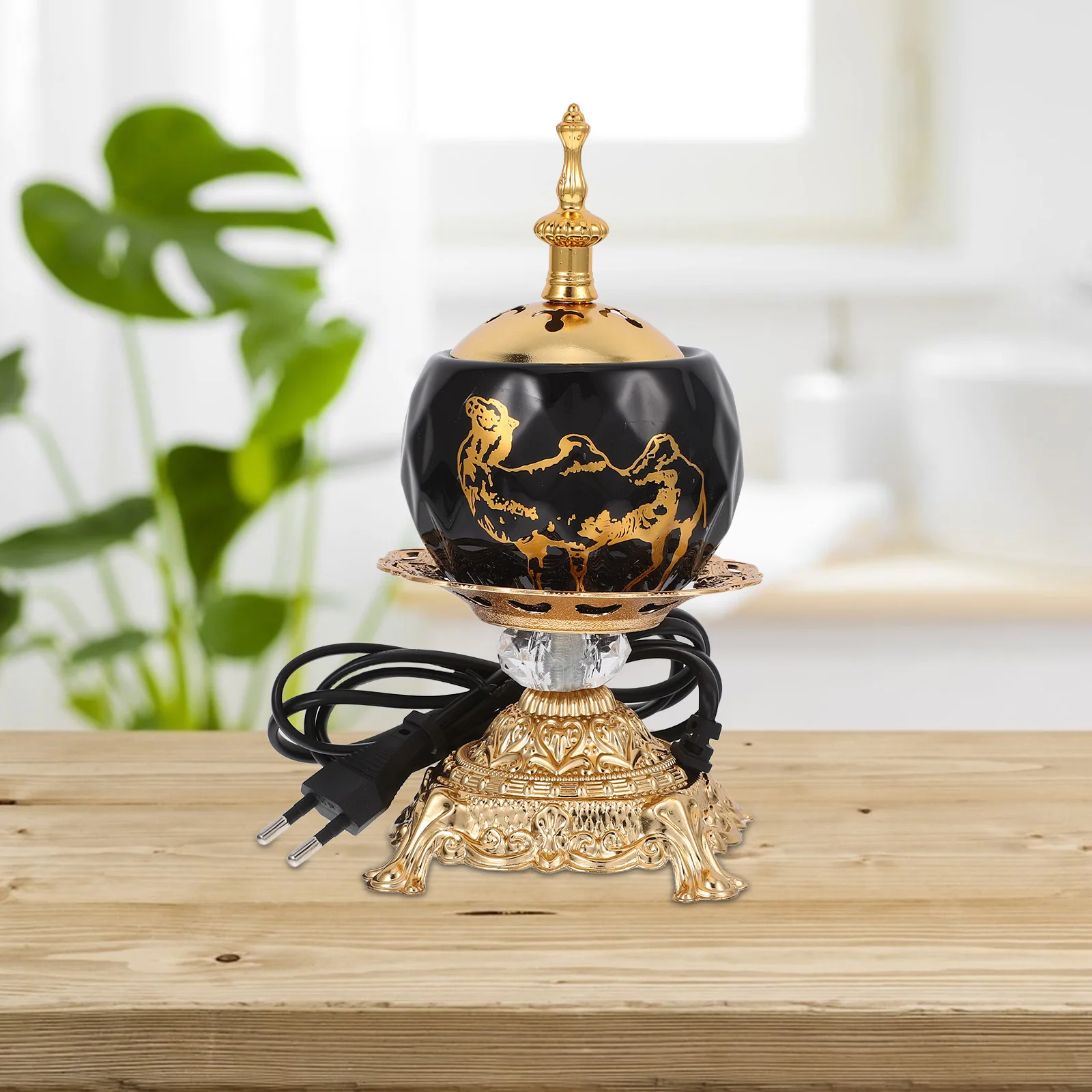 

Electric Ceramic Incense Burner Traditional Middle Eastern Design Indoor Sandalwood Resin Aromatherapy Charcoal Censer Home