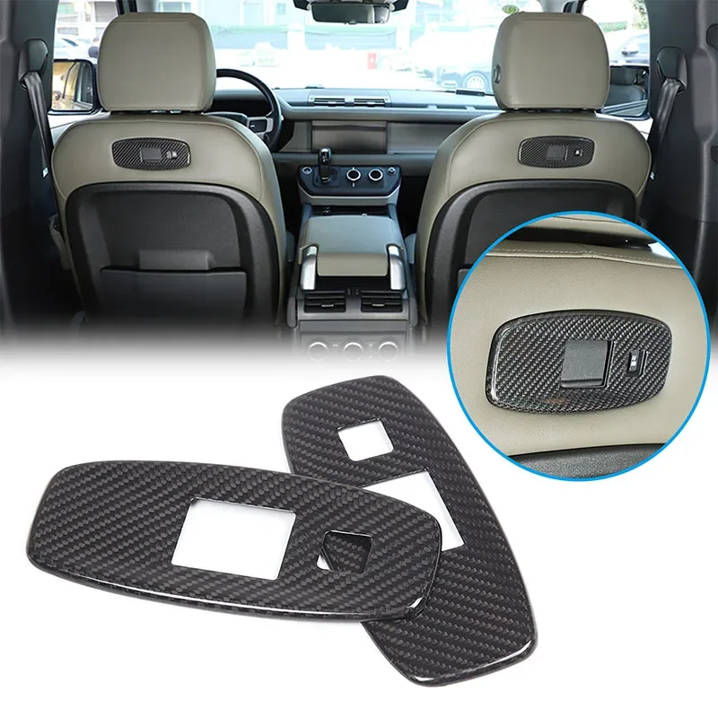 

Real Carbon Fiber Car Seat Back USB Port Panel Frame Trim for Land Rover Defender 110 2020-2024 Car Accessories