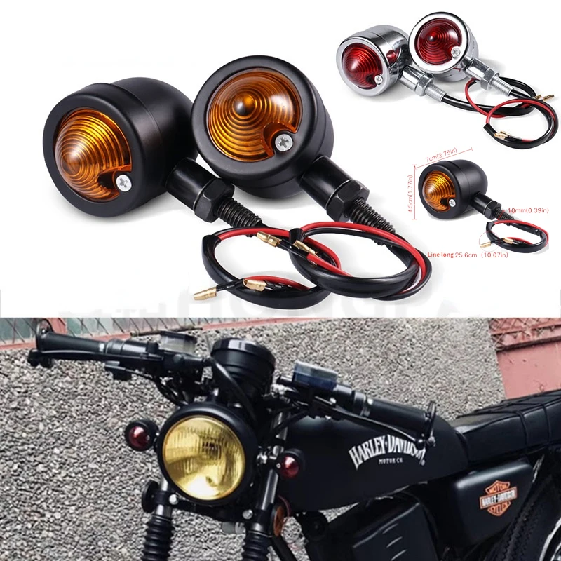 Motorcycle Turn Signal Light Indicator For Harley Copter Cruiser Honda Suzuki Yamaha Shadow Universal 12V Retro Signals Lamp