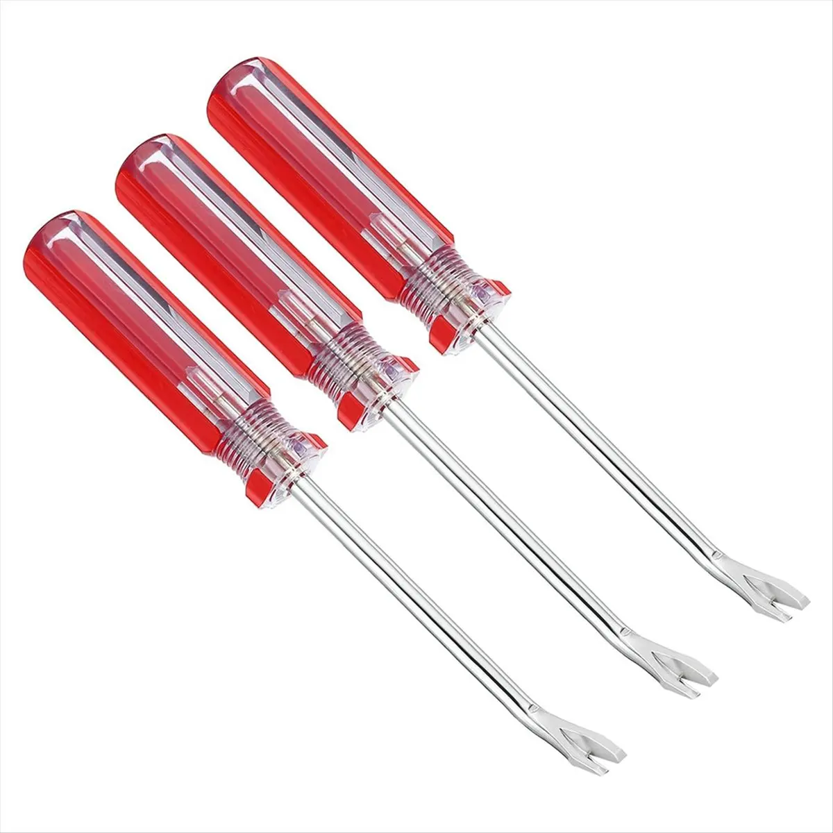 NOCM Upholstery Staple Remover, 3Pcs 4Inch V Curved Construction Staple Puller Staple Nail Tack Tool