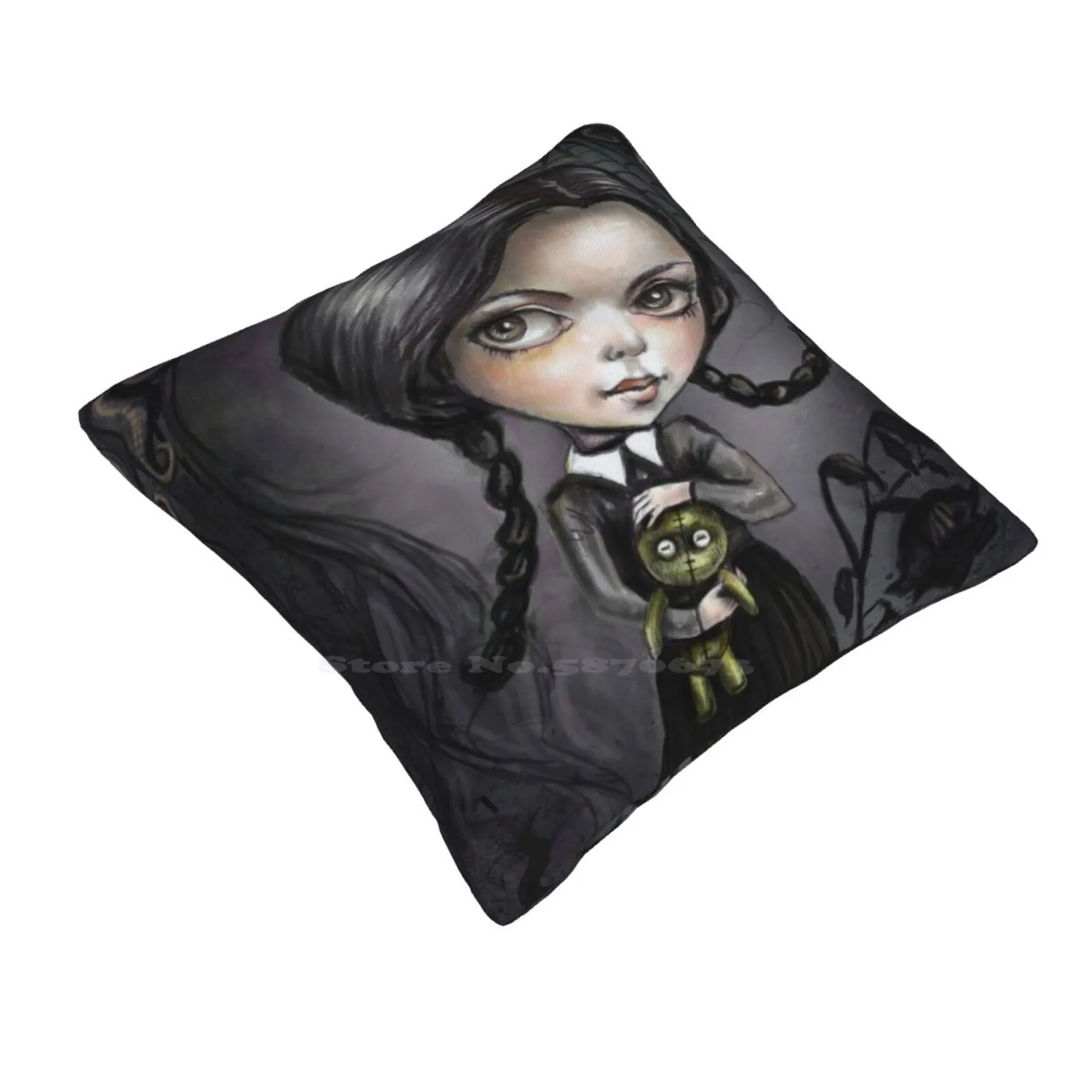 Gloomy Girl Wednesday Addams Pillow Cover Hug Pillowcase Wednesday Addams The Spooky Girl Gloomy Girl Goth Girl Creepy Girl