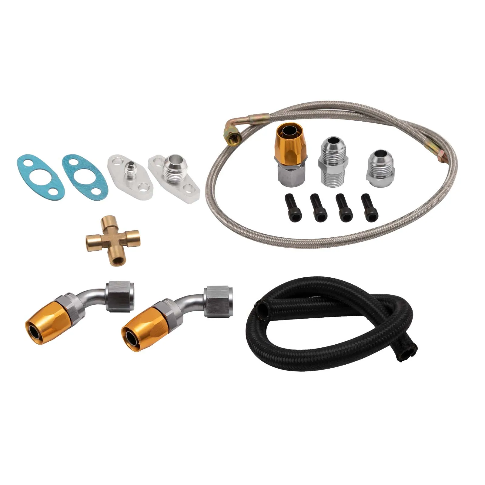 Turbo Oil Feed & Drain Return Line Set For Gt30 Gt35 Gt3582 Gt3076 10AN For Ford Falcon XR6 BA / BF FPV F6