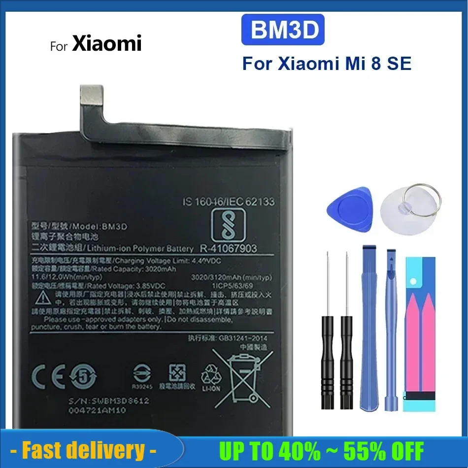 Phone Battery For Xiaomi 8 M8 SE MI8 Lite/Mi8 Pro Mi 8 Explorer For Redmi 7 8A Note 6 8 Pro BM3J BM3F BN46 BM3E BM3D BM4J BN51