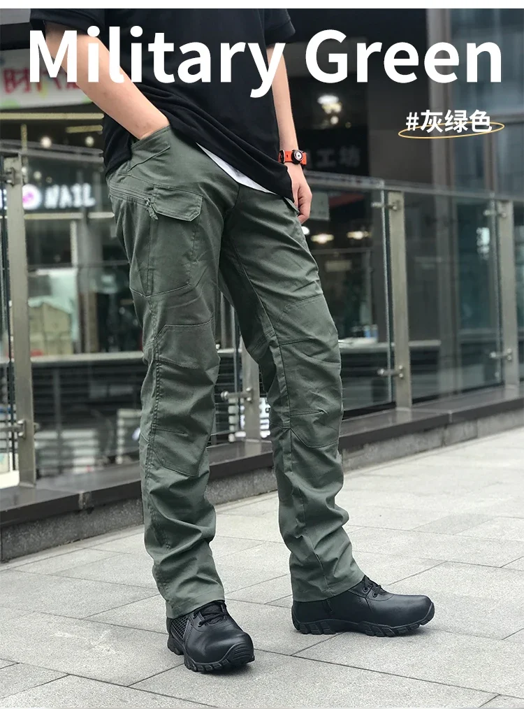 

Executive Officer Tactical Pants Men's Elastic Slim Fit Military Pants Summer and Autumn Special Forces Training Pants Multi Poc